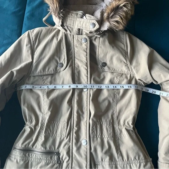 DKNY Beige Light Brown Parka Winter Coat - Picture 10 of 16